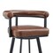 Armen Living Nolagam Swivel Counter Stool in Black Metal with Brown Faux Leather 840254335578 - alternate 5
